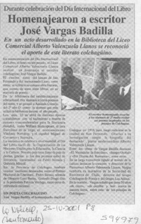 Homenajearon a escritor José Vargas Badilla  [artículo]