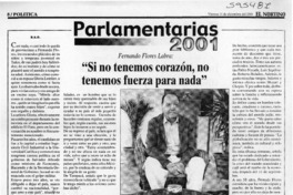 "Si no tenemos corazón, no tenemos fuerza para nada"  [artículo] B. A. O.