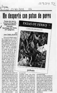 Me desperté con patas de perro  [artículo] Juan Pablo Jiménez