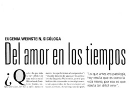 Del amor en los tiempos del cambio  [artículo] Ximena Torres Cautivo