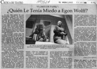 ¿Quién le tenía miedo a Egon Wolff?  [artículo] Pedro Labra Herrera