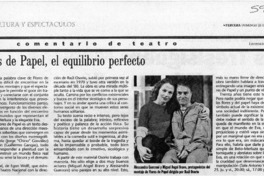 Flores de papel, el equilibrio perfecto  [artículo] Leopoldo Pulgar I.