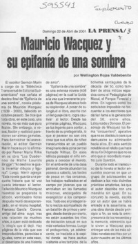 Mauricio Wacquez y su epifanía de una sombra