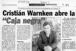 Cristián Warnken abre la "Caja negra"