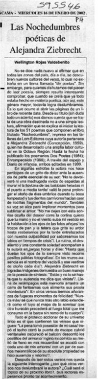 Las nochedumbres poéticas de Alejandra Ziebrecht
