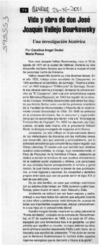 Vida y obra de don José Joaquín Vallejo Bourkowsky  [artículo] Carolina Angel Godoi