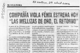 Compañía Viola Fénix estrena hoy "Las mellizas de oro, el retorno"  [artículo]