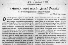 Y ahora, ¿qué haré?, leeré poesía  [artículo] María Luz Moraga