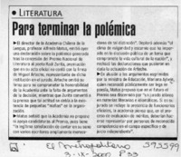 Para terminar la polémica  [artículo]