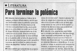 Para terminar la polémica  [artículo]