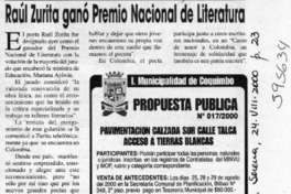 Raúl Zurita ganó Premio Nacional de Literatura  [artículo]