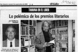 Lo polémico de los premios literarios  [artículo] Guillermo Rubilard