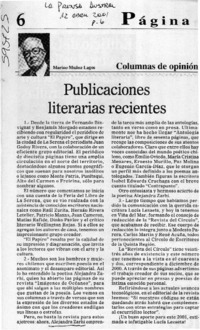 Publicaciones literarias recientes
