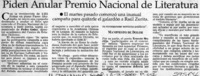 Piden anular Premio Nacional de Literatura  [artículo]