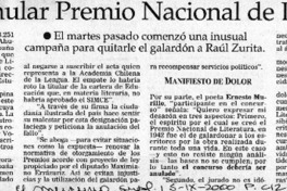 Piden anular Premio Nacional de Literatura  [artículo]