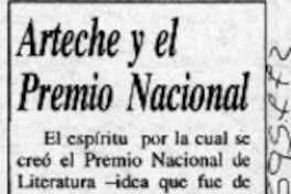 Arteche y el Premio Nacional