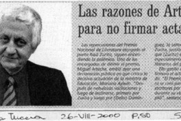 Las razones de Arteche para no firmar acta  [artículo]
