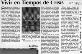 Vivir en tiempos de crisis  [artículo] Mariano López