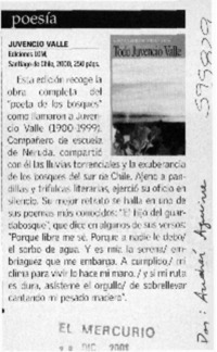 Todo Juvencio Valle  [artículo] Andrés Aguirre