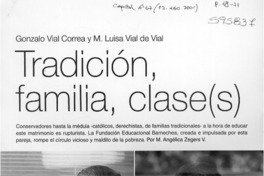 Tradición, familia, clase(s)  [artículo] M. Angélica Zergers V.