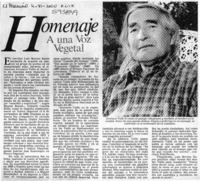 Homenaje a una voz vegetal  [artículo]