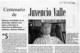 Centenario de Juvencio Valle  [artículo] Antonio Muñoz B.