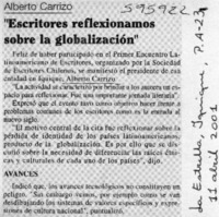 "Escritores reflexionamos sobre la globalización"  [artículo]