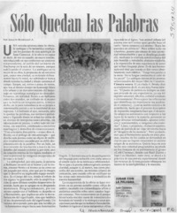 Sólo quedan las palabras  [artículo] Ignacio Rodríguez A.