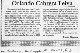 Orlando Cabrera Leiva  [artículo] Ramón Riquelme