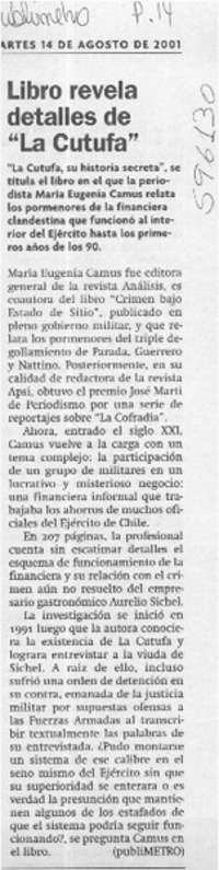 Libro revela detalles de "La Cutufa"  [artículo]