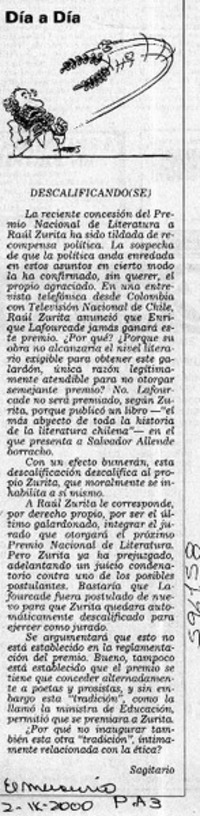 Descalificando(se)  [artículo] Sagitario