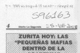 Zurita hoy, las "pequeñas mafias dentro de la academia"  [artículo]