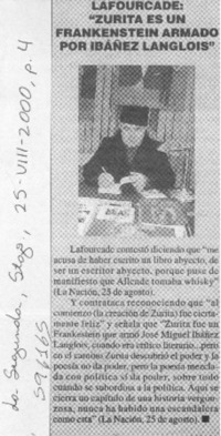 Lafourcade, "Zurita es un Frankenstein armado por Ibáñez Langlois"  [artículo]
