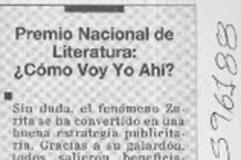 Premio Nacional de Literatura, ¿Cómo voy yo ahí?  [artículo]