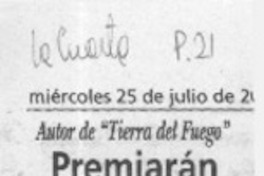 Premiarán a Francisco Coloane  [artículo]
