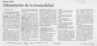 Afinamiento de la musicalidad  [artículo] Cristóbal Solari