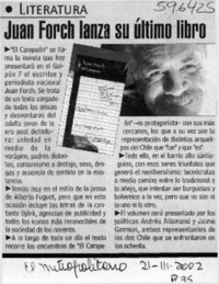 Juan Forch lanza su último libro  [artículo]