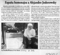 España homenajea a Alejandro Jodorowsky  [artículo]