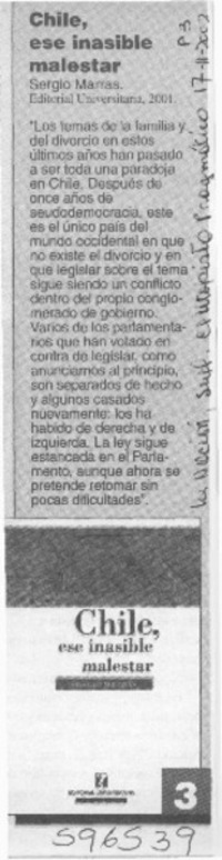 Chile, ese inasible malestar  [artículo]