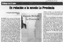 En relación a la novela La Provincia  [artículo] Aquiles Retamal Matamala