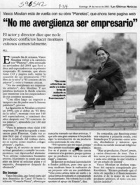 "No me avergüenza ser empresario"  [artículo] M. S.