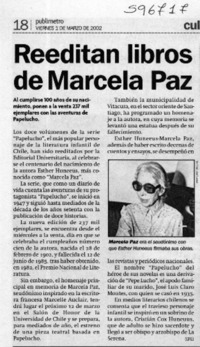 Reeditan libros de Marcela Paz  [artículo]