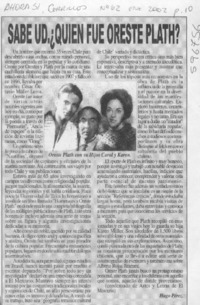 Sabe Ud. ¿quién fue Oreste Plath?  [artículo] Hugo Pérez