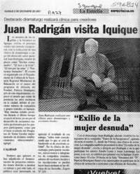 Juan Radrigán visita Iquique  [artículo]