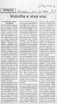 Volodia a viva voz  [artículo] Wellington Rojas Valdebenito