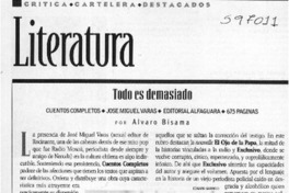 Todo es demasiado  [artículo] Álvaro Bisama