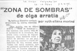 Zona de sombras"  [artículo] Ruth Eliana Merino.
