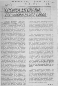 Primera muerte  [artículo] Marino Muñoz Lagos.