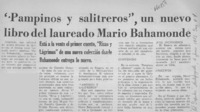 Pampinos y salitreros", un nuevo libro del laureado Mario Bahamonde.  [artículo]