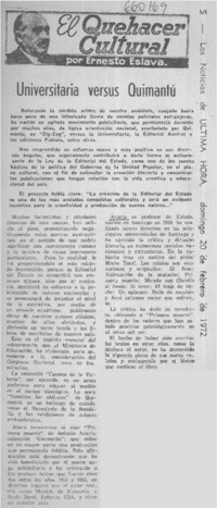 Universitaria versus Quimantú  [artículo] Ernesto Eslava.